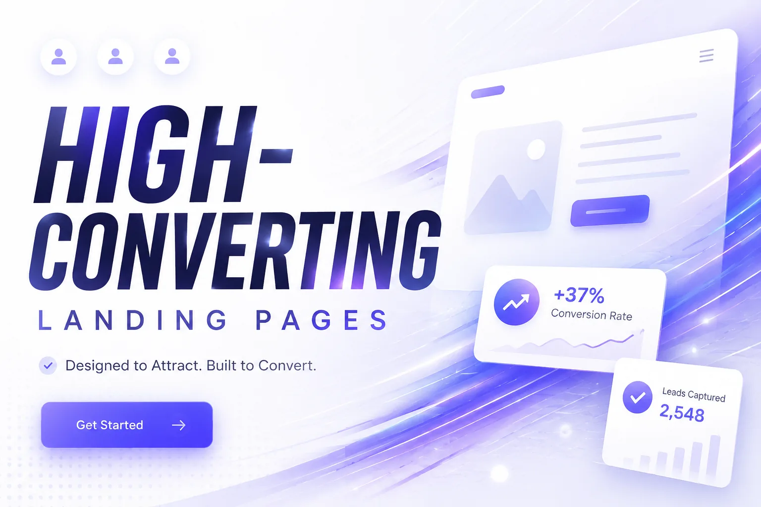 How to build a high-converting landing page that gets leads in 2026 — hero, CTA, social proof, +37% conversion rate and leads-captured dashboard — DigiVeritaz