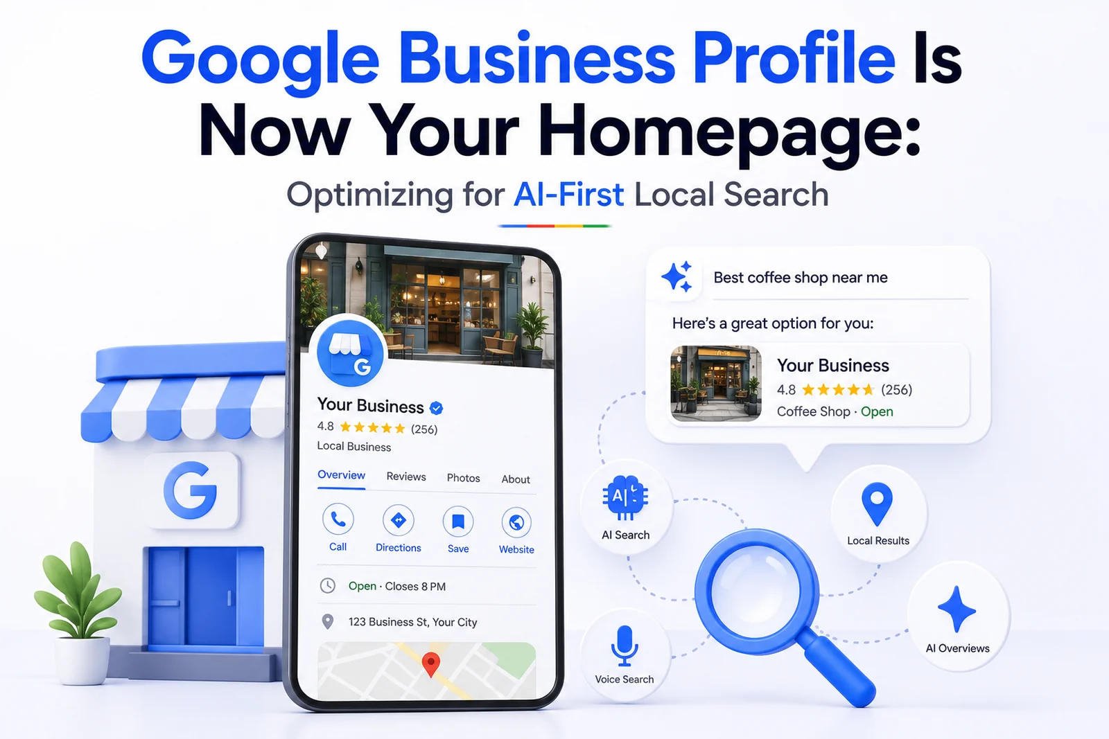 Google Business Profile is now your homepage — a profile with hours, photos and reviews surfaced by AI search for a local query — DigiVeritaz