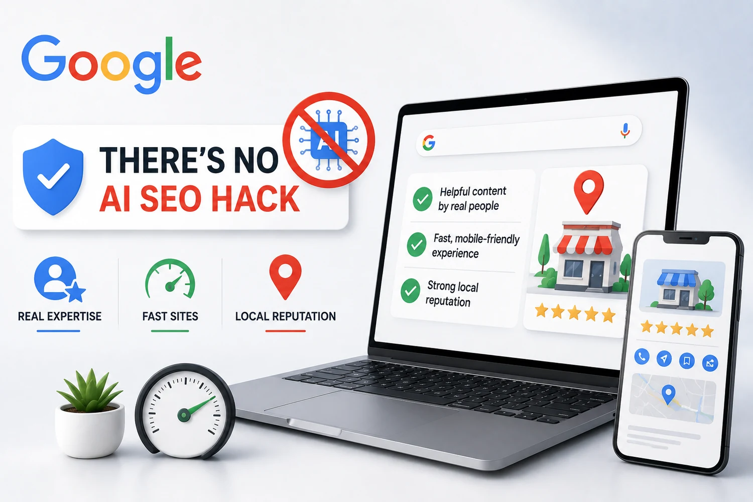 Google confirms there is no AI SEO hack — real expertise, fast sites and local reputation shown winning in search — DigiVeritaz