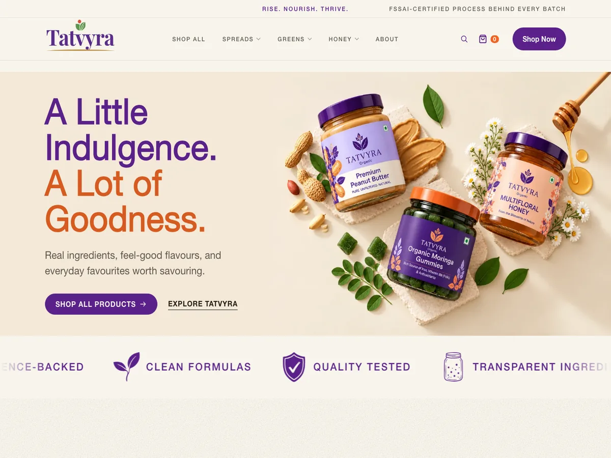 Tatvyra — Nutrition Storefront — screenshot